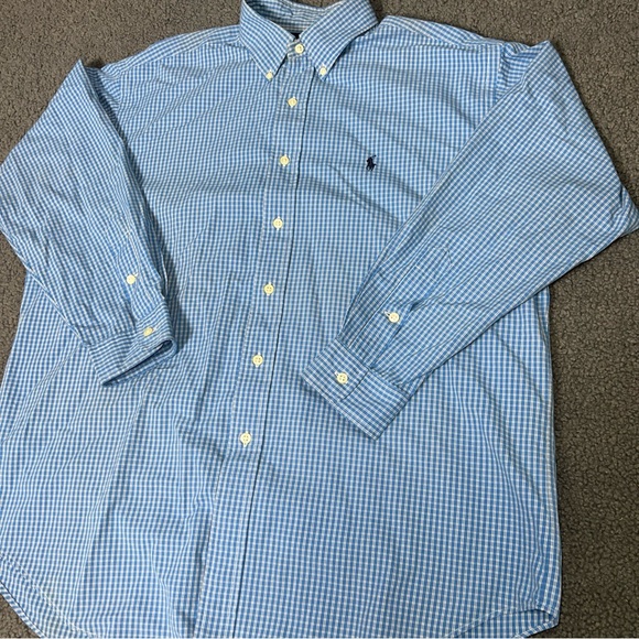 VTG Ralph Lauren Shirt Men Large Blake Two Ply Cotton Button Down Check Run Big - Picture 3 of 9